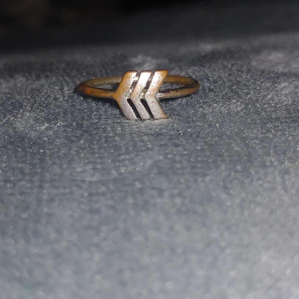 Elegant Rusty Silver Chevron Ring